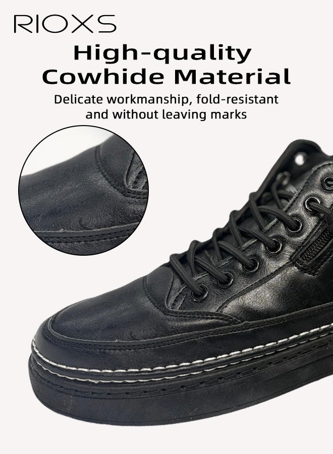 ريوكس حذاء نعل علوي للرجال، أحذية جلدية غير رسمية، حذاء نعل مريح للرجال، حذاء بناطيل مستطيل الأصابع مع إغلاق جانبى، حذاء ركوب للرجال، حذاء خصر خفيف الوزن، أحذية يومية غير قابلة للانزلاق للرجال، أحذية أزياء للاجتماعات في المكتب والاحتفالات العائلية والعطلات، حذاء رياضي للرجال مريح يُستخدم مع الجينز وجاكيت واللباس الداخلي، أحذية قدم سوداء - Image 4